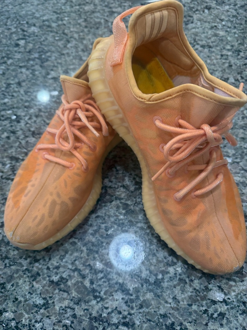 adidas Yeezy Boost 350 V2 Lace Up Sneakers Orange Men’s